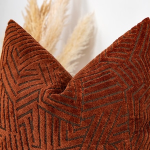 Funda de cojín con diseño geométrico de óxido / Cojín con textura suave