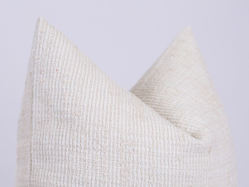 Ivory Boho Pillow Cover Neutral Euro Sham Cover Textured Etsy