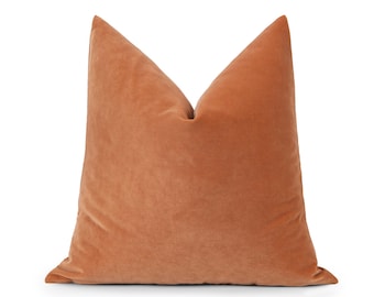 Salmon Velvet Pillow Cover | Soft Velvet Cushion & Euro Sham