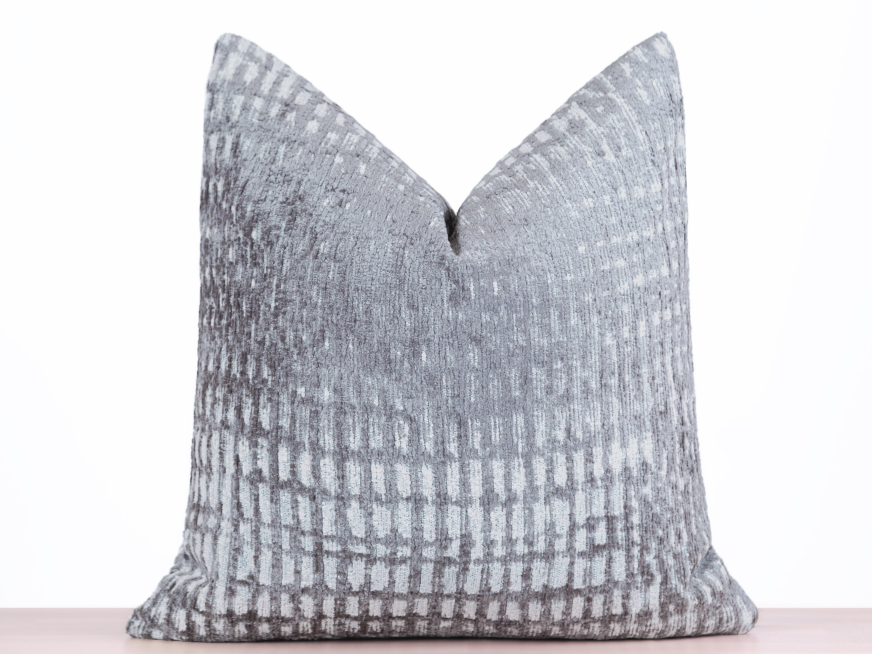 Gray Textured Pillow Cover Boho Thick Soft Fabric Euro Sham Etsy