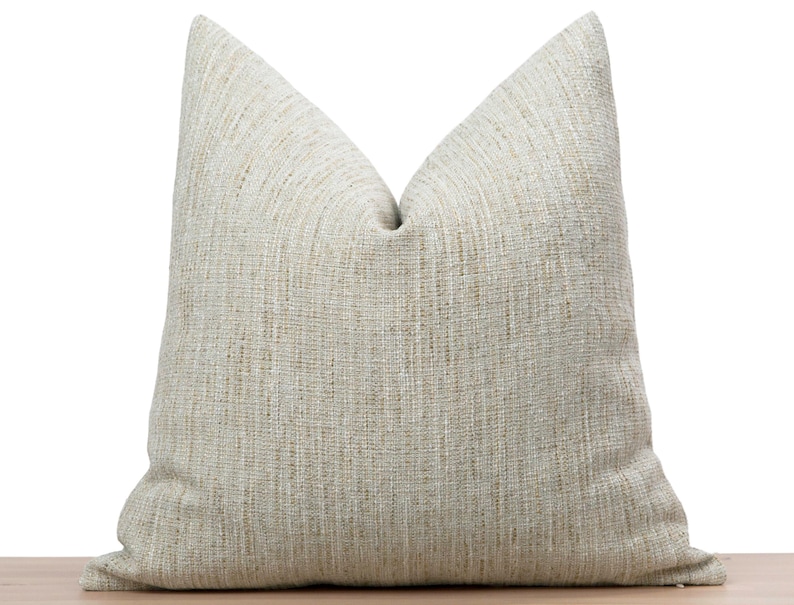 Bohemian Linen Pillow Cover Neutral Euro Sham Cover Boho Cushion Cover