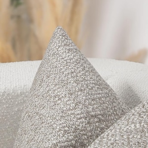 Boho Woven Pillow Cover • Taupe Beige Throw Pillow • We Pay Duty for USA • Neutral Euro Sham •  Woven Thick Textured Fabric •• All Sizes