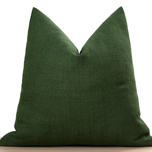 Green Linen Pillow Cover: Boho Euro Sham, Woven Cushion