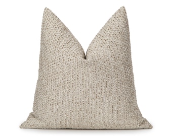 Housse de coussin à pois beige terreux | Taie d'oreiller texturée, décoration campagnarde neutre
