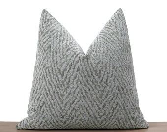 Light Gray Textured Pillow Cover • Gray Euro Sham • Geometric Throw Pillow • Designer Cushion Cover • Textured Soft Cozy Fabric •• All Sizes