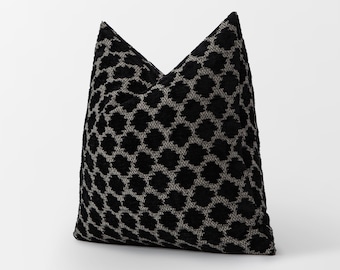Black Dotted Pillow Cover • Black Euro Sham • We Pay Duty for USA • Soft Black Cushion Cover • Textured Dotted Throw Pillow •• All Sizes