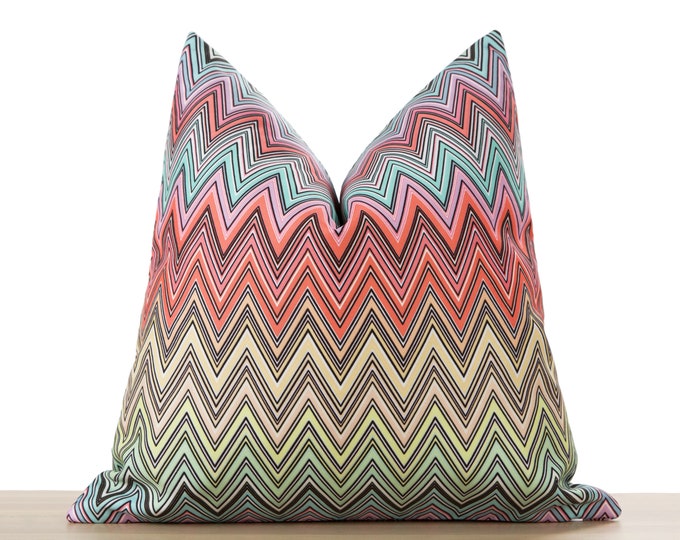 Colorful Chevron Pillow Cover • Colorful Euro Sham Cover • Zigzag Pillowcase • Chevron Euro Sham Cover • Decorative Cushion •• All Sizes
