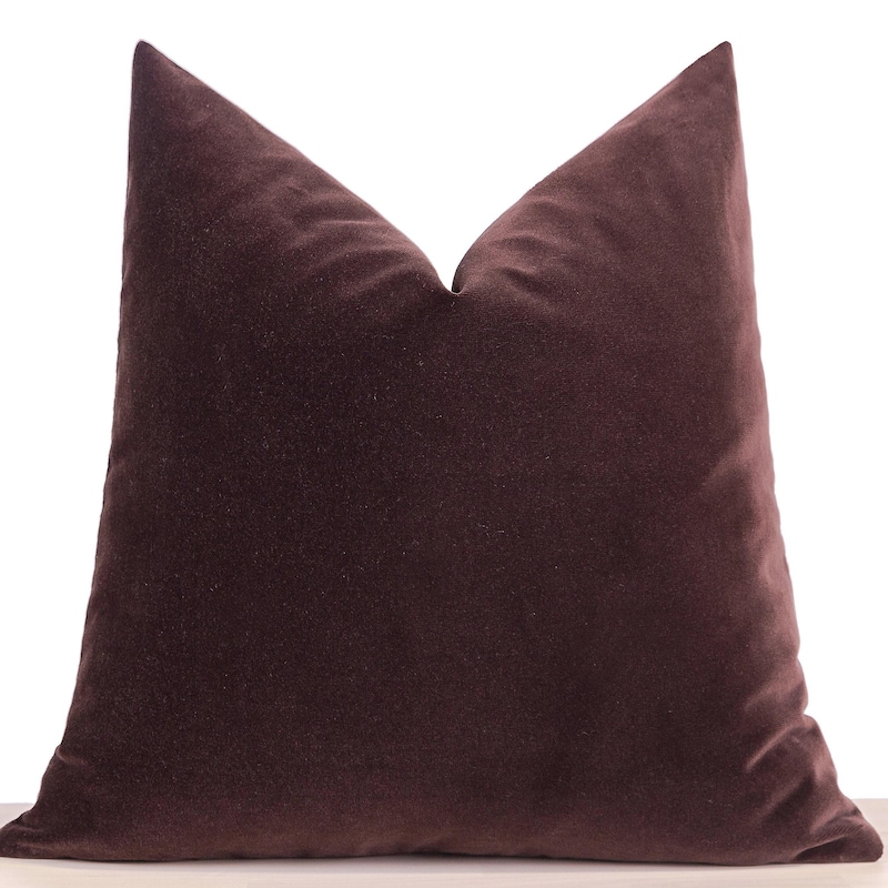Brown Velvet Pillow - Etsy