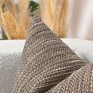Taupe Striped Pillow Cover | Textured Boho Euro Sham, We Pay Duty for USA