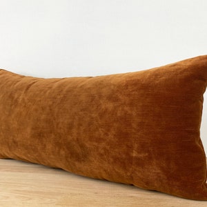 Terracotta Lumbar Pillow Cover, Extra Long  Pillow Cover, Pillow For Bedroom, Terracotta Velvet Soft Thick Fabric, Oblong Pillowcase