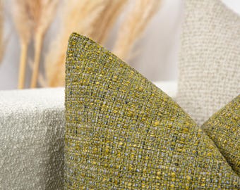 Sage Green Woven Pillow Cover | Weaving Euro Sham Cover, We Pay Duty for USA