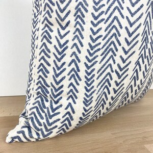 Blue Mudcloth Pillow Cover Off White Indigo Arrow Design Linen Pillow Cover Boho Mudcloth Euro Sham Mudcloth Cushion All Sizes image 5