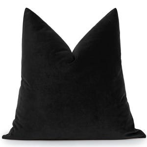 Black Velvet Pillow Cover: Soft Solid Euro Sham and Cushion Cover