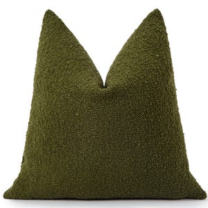 Green Boucle Pillow Cover • Super Soft Thick Pillow Cover • We Pay Duty for USA •  Green Euro Sham • Green Textured Cushion •• All Sizes