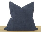 Navy Linen Pillow Cover, Textured Linen Pillow Cover, Navy Euro Sham Cover, Navy Cushion Cover, Minimalist Home Decor All Sizes
