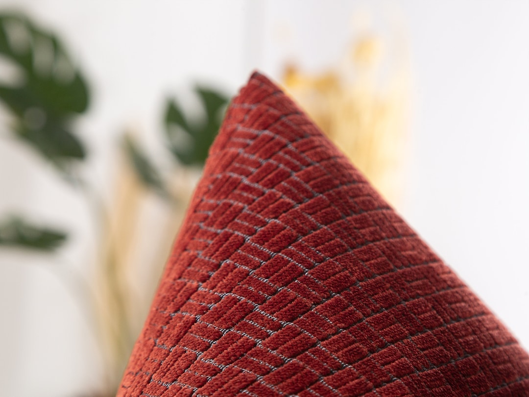 Textured Terracotta Pillow Cover Geometric Soft Textured Fabric