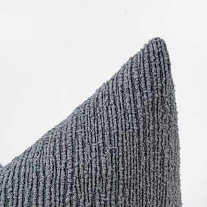 Dusty Blue Linear Pillow Cover | District Collection, Textured Designer Fabric