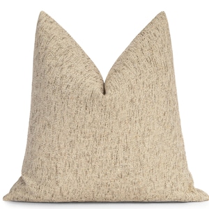 Sand Beige Linen Pillow Cover: Boho Woven Accent - Euro Sham & Cushion Sizes