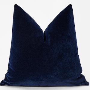 Navy Velvet Pillow Cover • Navy Blue Throw Pillow Cover • We Pay Duty for USA • Euro Sham Cover • Navy Velvet Cushion Cover  •• All Sizes