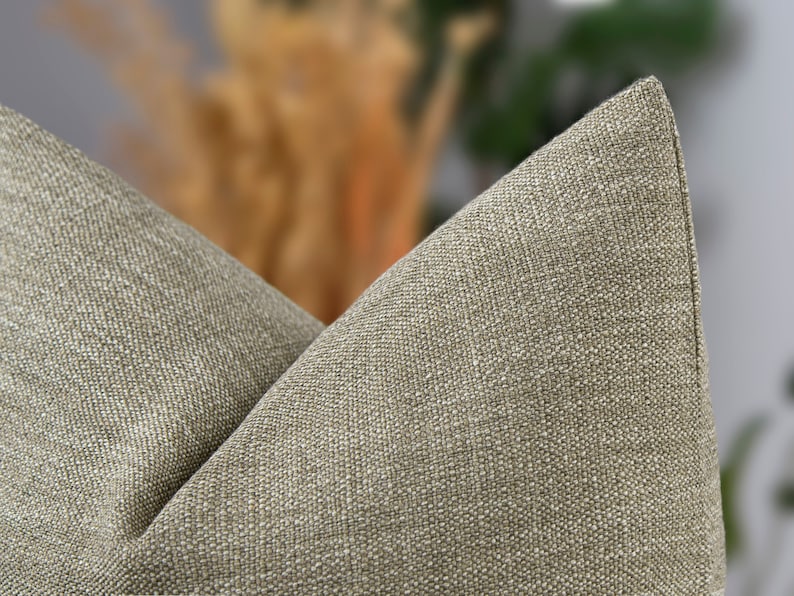 Taupe Beige Pillow Cover Euro Sham Cover Throw Pillow Cover Decorative Sofa Pillow Cover Thick Woven Fabric All Sizes image 3