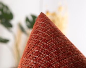 Housse de coussin en terre cuite | Taie d'oreiller texturée géométrique, étui de coussin