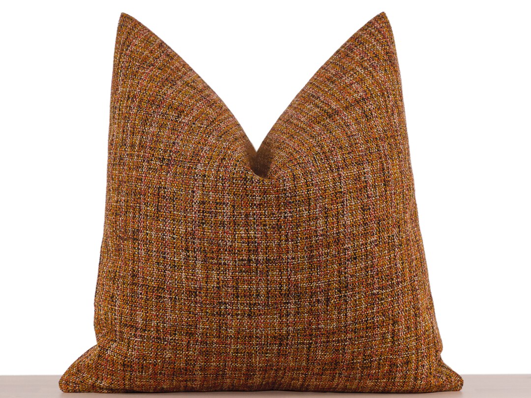 Rust Boho Pillow Cover Rust Euro Sham Cover Cottage Woven Etsy