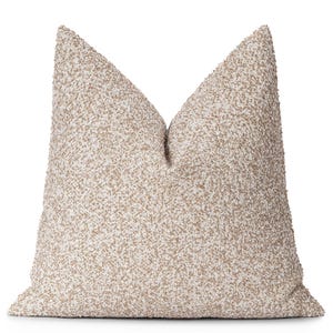 Earthy Boucle Pillow Cover • Neutral Boucle Throw Pillow • We Pay Duty for USA •  Cream and Beige Cushion • Tweed Pillow Cover •• All Sizes