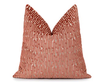 Rose Pink Cut Velvet Pillow Cover | Luxury Designer Textured Velvet Euro Sham
