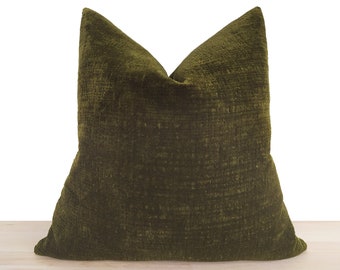 Olive Green Pillow Cover, Euro Sham Cover, Super Soft Cushion, Boho Home Decor, Thick Soft Fluffy Fabric, Farmhouse Decor | All Sizes