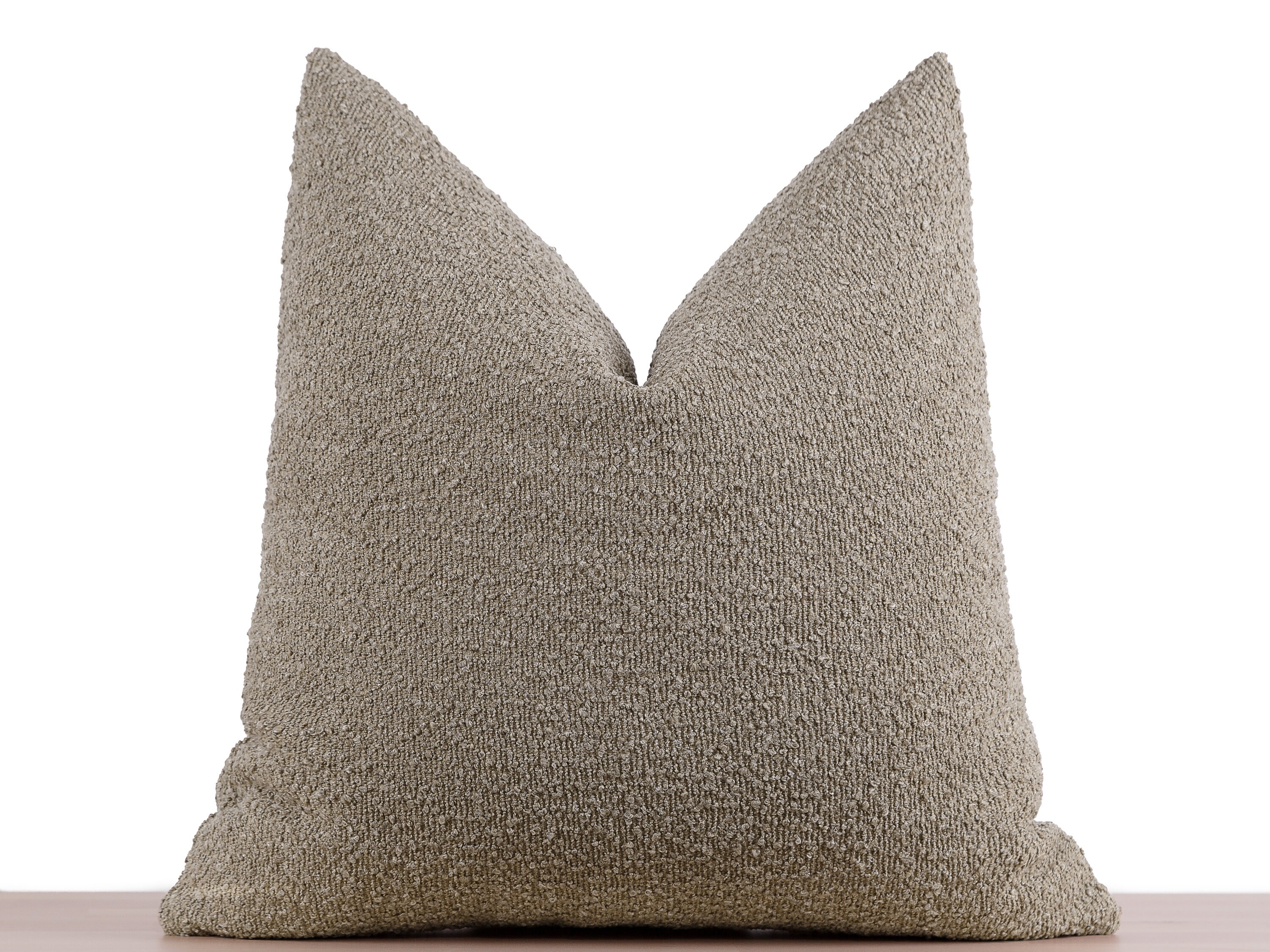 Taupe Boucle Pillow Cover Taupe Euro Sham Cover Textured Etsy