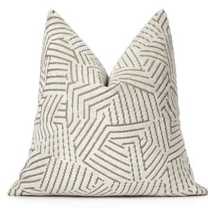 Cream Geometric Textured Pillow Cover | Soft Neutral Throw Pillow