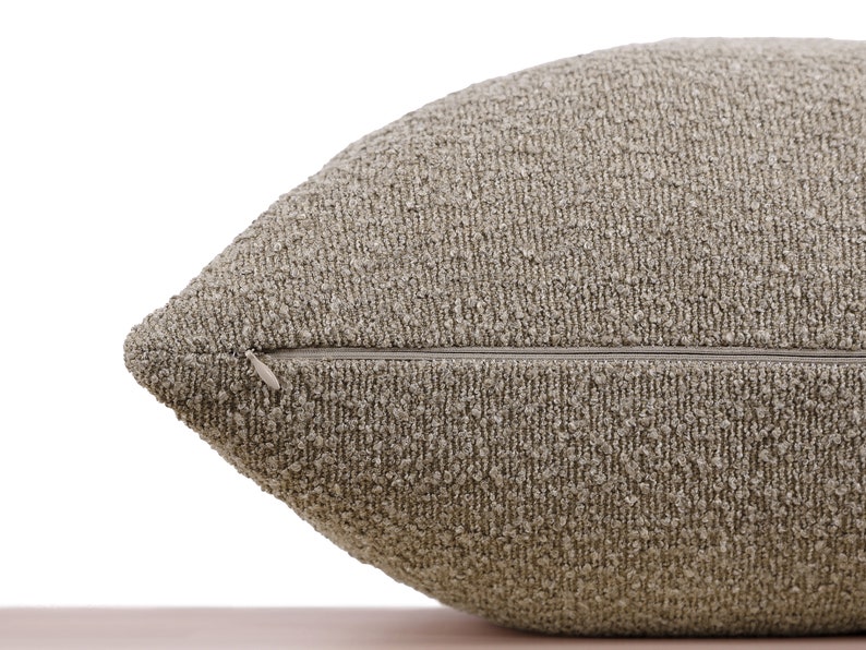 Taupe Boucle Pillow Cover Taupe Euro Sham Cover Textured Etsy