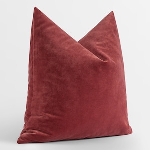 Dark Rose Velvet Pillow Cover • Euro Sham Cover • We Pay Duty for USA • Rose Pink Cushion Cover • Soft Solid Velvet Fabric •• All Sizes
