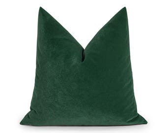 Grass Green Velvet Pillow Cover | Soft Solid Euro Sham & Cushion