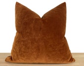 Terracotta Pillow Cover, Cotton Velvet Fabric, Euro Sham Cover, Throw Pillow Cover, Living Room Decor, Bedroom Decor All Sizes