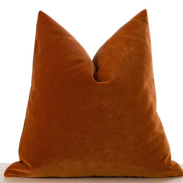 Velvet Pillow Case • Velvet Euro Sham Cover • Copper Throw Pillow Cover • Velvet Soft Fabric • Couch Pillow •• All Sizes