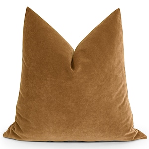 Camel Velvet Pillow Cover • Velvet Euro Sham Cover • We Pay Duty for USA • Camel Throw Pillow Cover • Soft Thick Velvet Fabric •• All Sizes