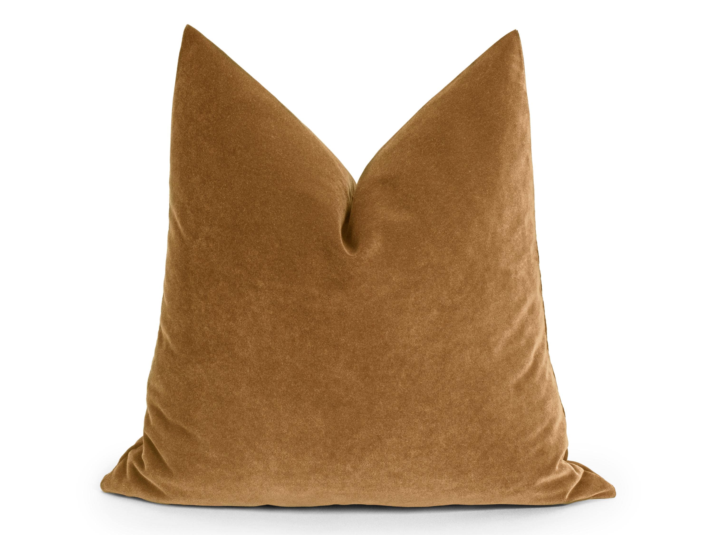 Camel Velvet Pillow Cover • Velvet Euro Sham Cover • We Pay Duty for USA • Camel Throw Pillow Cover • Soft Thick Velvet Fabric •• All Sizes