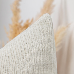 Ivory Textured Pillow Cover: Super Soft Neutral Throw Pillow