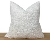 White Boucle Pillow Cover, Textured Super Soft Pillow Cover, Boucle Euro Sham Cover, Boho Home Decor, Bouclé Cushion All Sizes