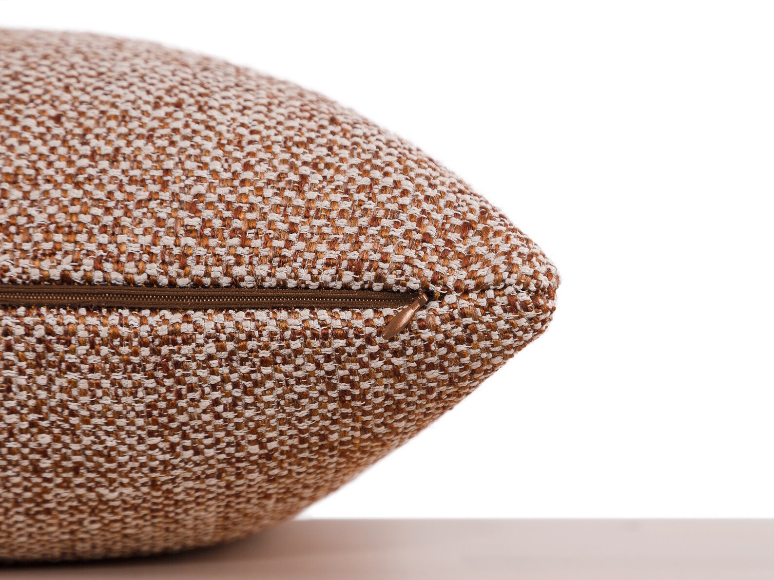 Woven Copper Pillow Cover Copper and Ivory Woven Fabric Etsy