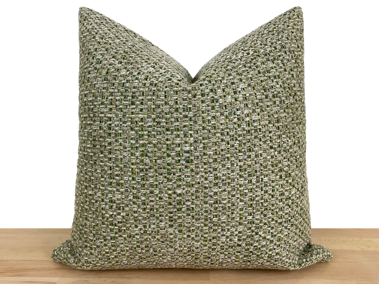 Green Boho Pillow Cover Euro Sham Cover Green and Beige Etsy