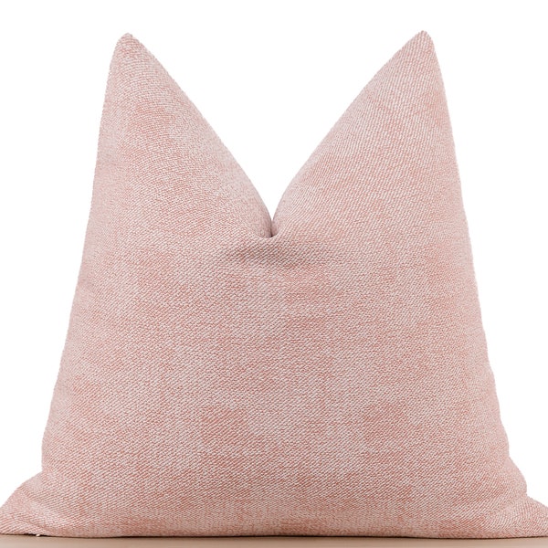 Blush Pillow Cover • Blush Pink Euro Sham Cover • Woven Throw Pillow Cover • Textured Woven Fabric • Cushion Cover ••All Sizes