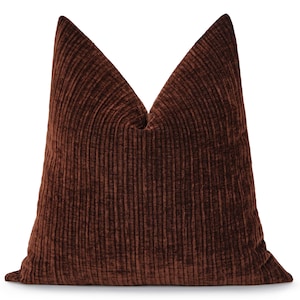 Chocolate Textured Pillow Cover • Euro Sham Cover • We Pay Duty for USA • Chocolate Brown Cushion • Soft Textured Fabric •• All Sizes