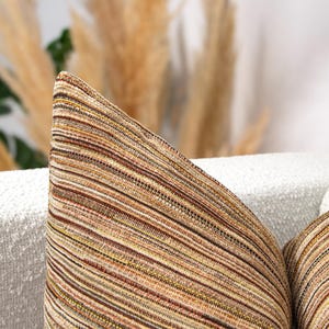Boho Striped Throw Pillow Cover: Textured Orange Yellow Red Cushion