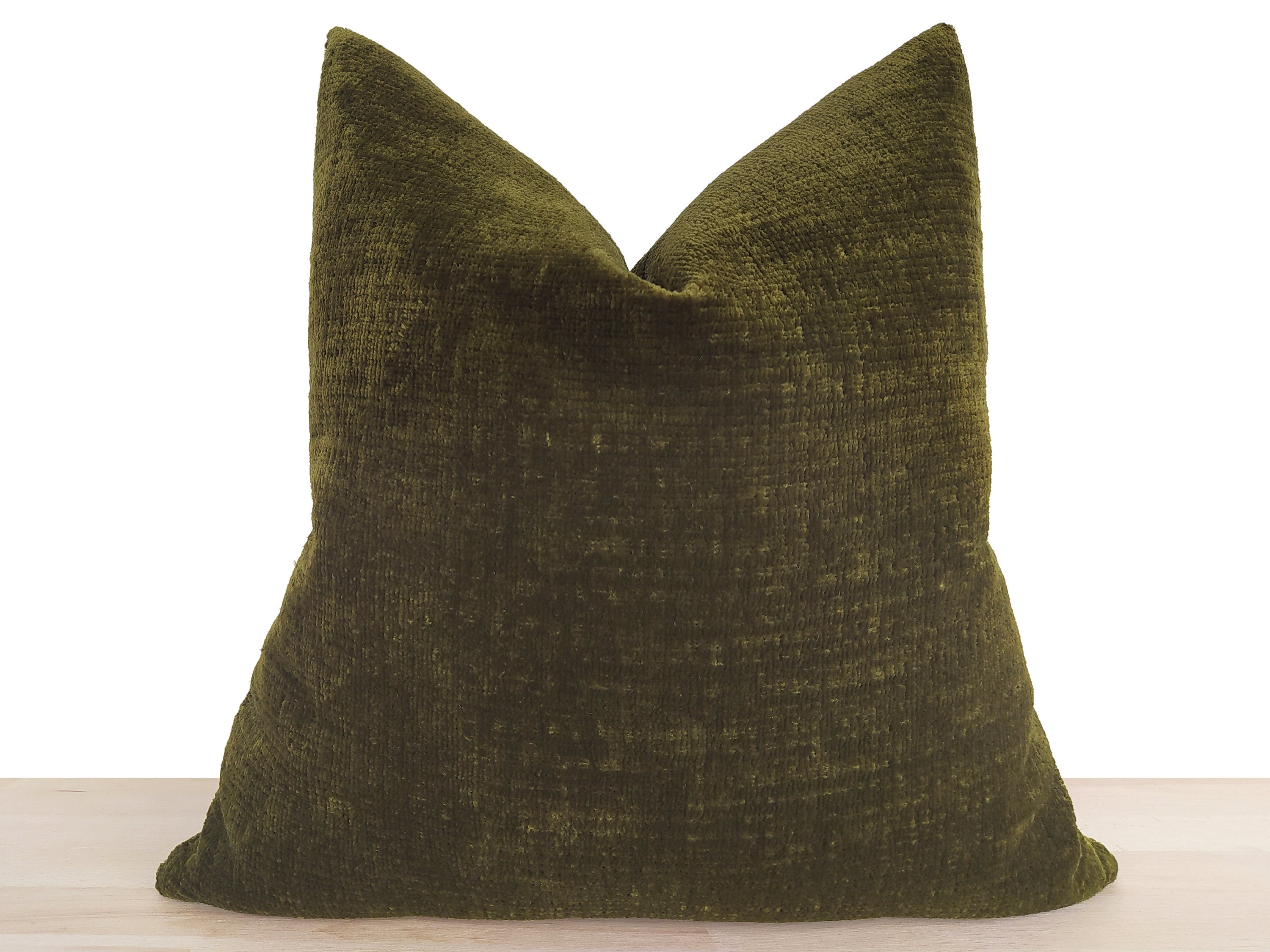Green Cozy Pillow Cover Euro Sham Cover Olive Green Pillow Etsy