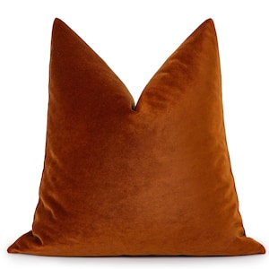Copper Bronze Velvet Pillow Cover | Woven Velvet Fabric, Cushion and  Euro Sham Sizes