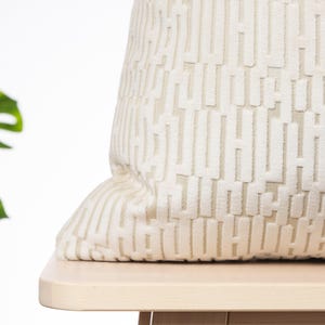 Cream Textured Velvet Pillow Cover • Luxury Designer Cut Velvet Euro Sham