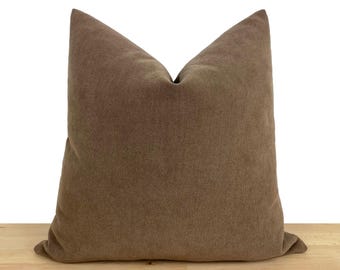 Mocha Pillow Cover • Brown Euro Sham • We Pay Duty for USA • Solid Brown Throw Pillow Cover • Crafted Solid Soft Linen Fabric •• All Sizes