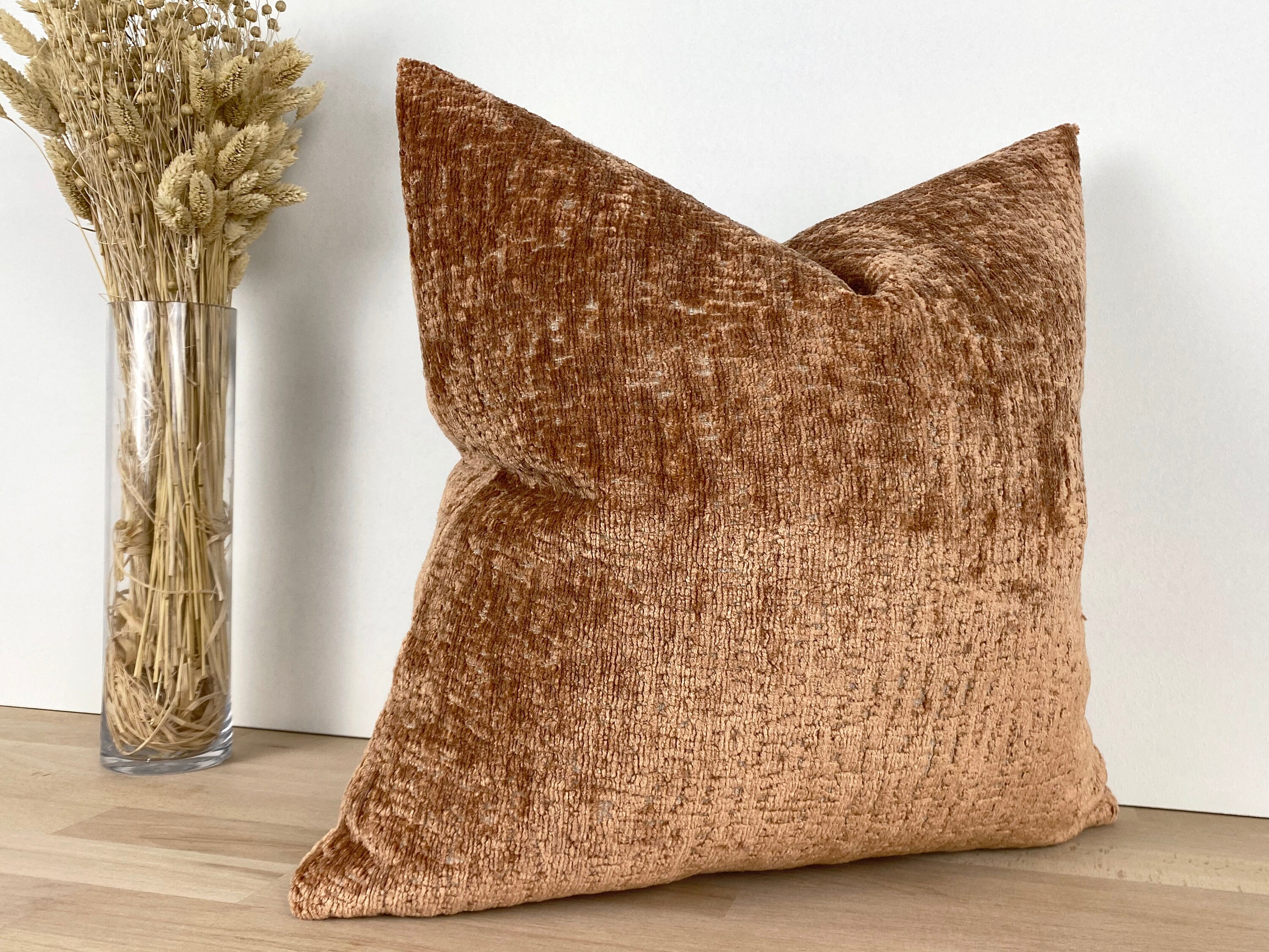 Copper Textured Pillow Cover Thick Super Soft Woven Fluffy Etsy